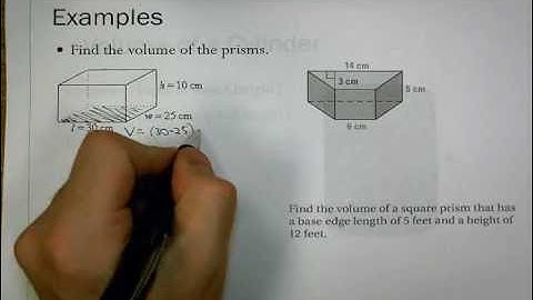 Sec 12.4:  Volume of Prisms and Cylinders