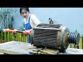 天才女孩修复300斤的电机，为木材厂发电⚡Genius girl repairs 300-pound motor丨林果儿