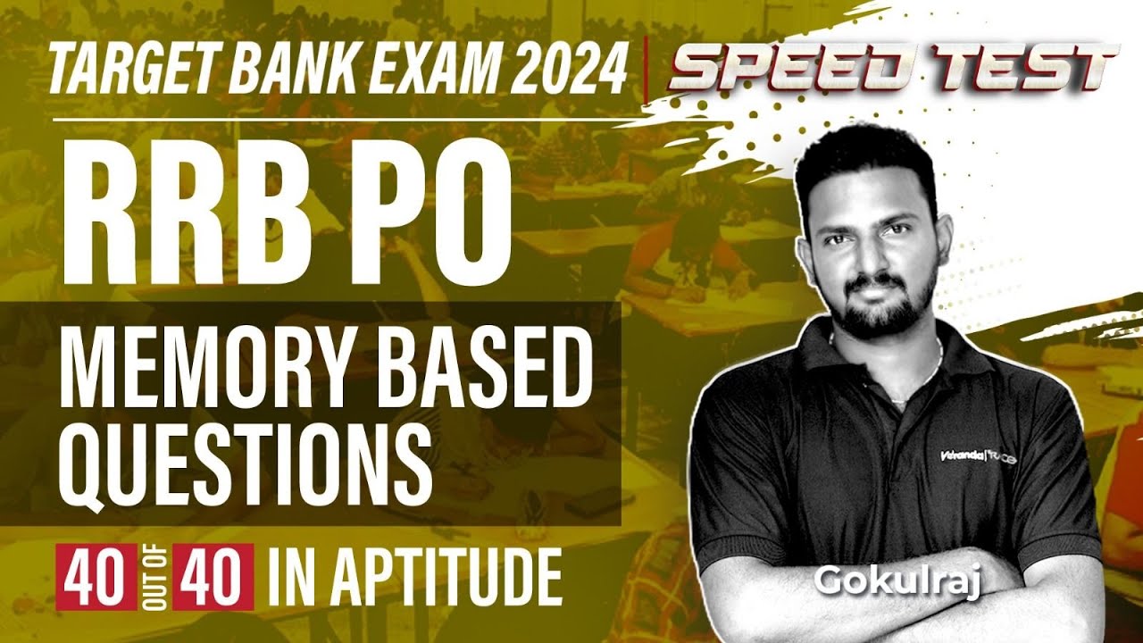 Target Bank Exam 2024 | RRB PO | MEMORY BASED QUESTIONS | 40/40 in ...