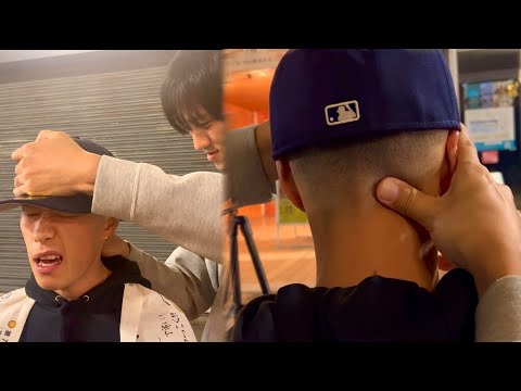 ASMR これは眠りそう…カチカチの肩と首こり男性に肩もみ！