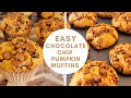 How to make EASY CHOCOLATE CHIP PUMPKIN MUFFINS