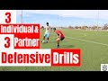 Defensive Drills for Soccer Players - 3 Individual & 3 Partner Defensive Drills -  Defending Drills