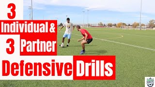 Defensive Drills for Soccer Players - 3 Individual & 3 Partner Defensive Drills - Defending Drills