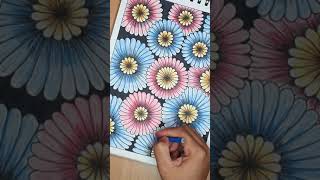 Easy Floral Drawing for beginners 🌼🌸🌼🌸🌼🌸💛💛💙💙💛#zentangle #zentangleart #zendoodles #floral #flowers