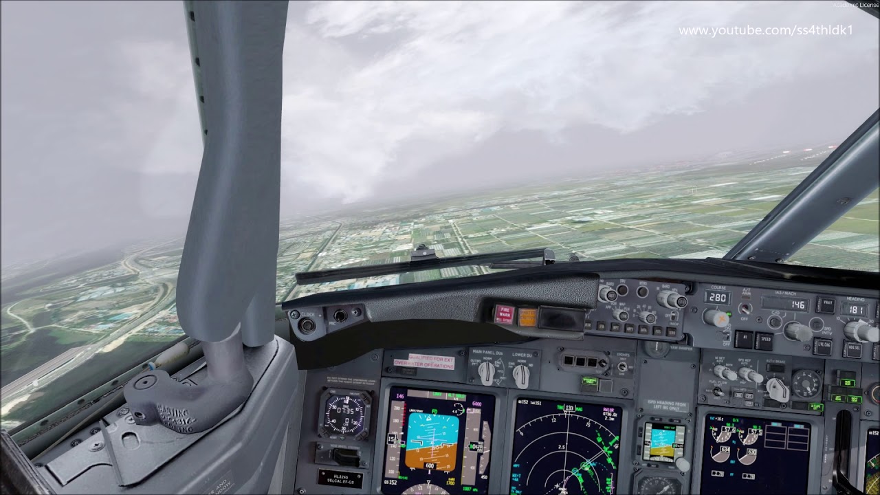 P3D v4.5 PMDG 737 Korean air 1018 Gimhae circling approach - YouTube