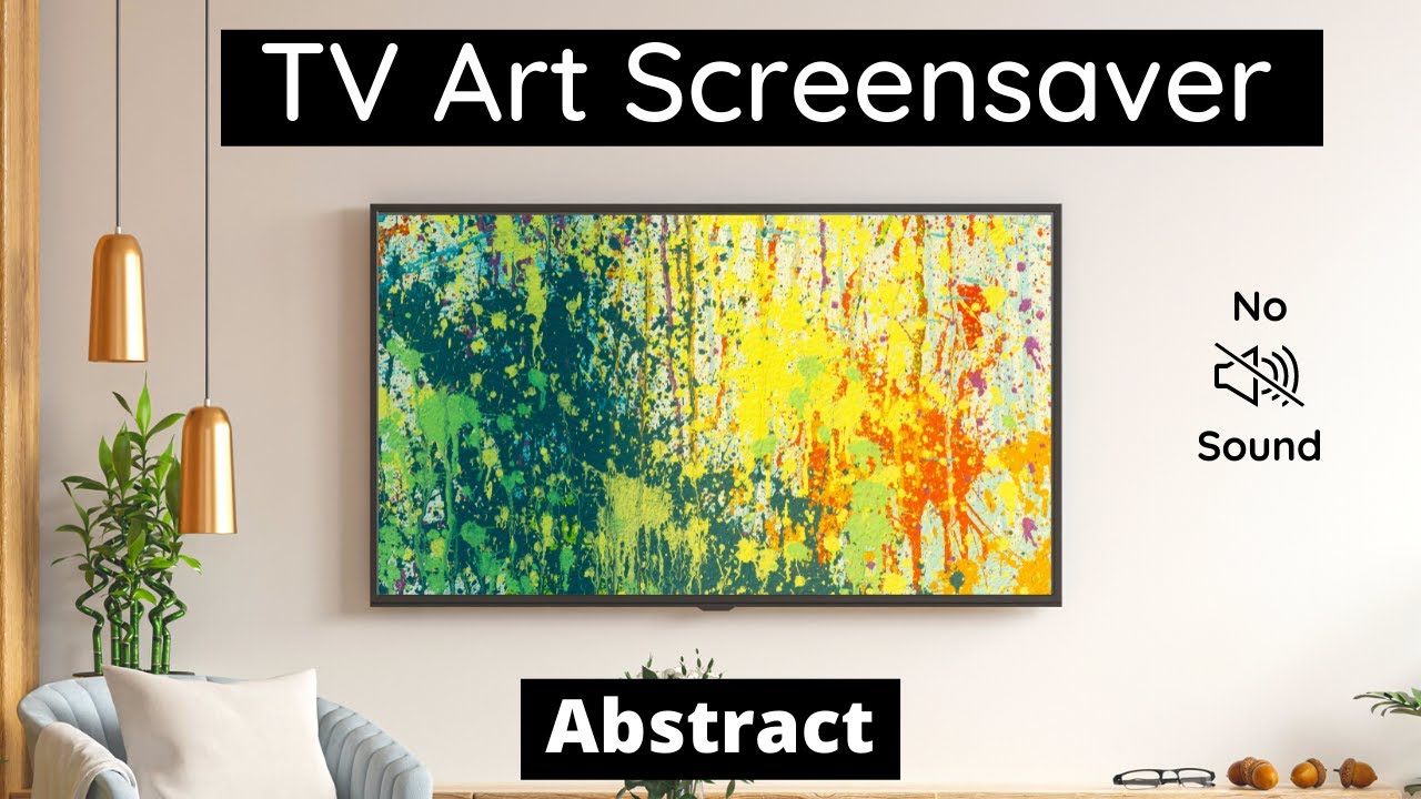 Abstract Splatter Art Screensaver | Single Image | Turn Your TV Into Wall Art | 1 Hr | No Sound