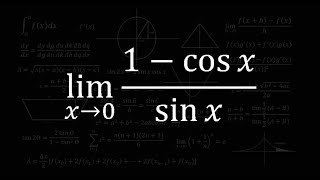 lim x approaches 0: (1-cosx)/(sinx)