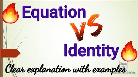 Equation VS Identity           # Difference between equation and identity # by G.S.Rama Lakshmi