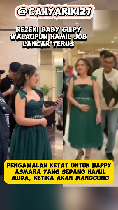 Pregnant woman Happy Asmara is closely guarded when going on stage #gilgasahidnemen #pregnant #ha...