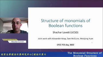 Shachar Lovett, The Monomial Structure of Boolean Functions