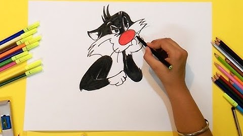 How to draw Sylvester the Cat step by step