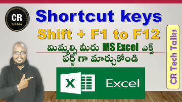 Shift + F1 to F12 | shortcut keys | MS Excel | Function keys | cr tech talks | in telugu