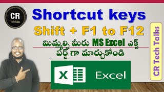 Shift F1 To F12 Shortcut Keys Ms Excel Function Keys Cr Tech Talks In Telugu