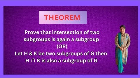 Prove that the intersection of two subgroups is again a subgroup.