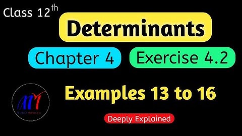 Chapter 4 Determinants Exercise 4.2 ( Examples 13 to 16 ) Class 12 Maths | NCERT Solutions