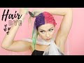 SPLIT OMBRE HAIR DYE | Pink, Orange, Green and Purple Hair!