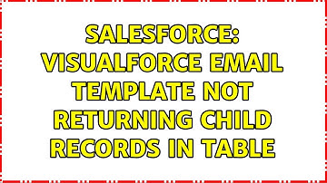 Salesforce: Visualforce Email Template Not Returning Child Records In Table (3 Solutions!!)