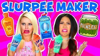 Slurpee Maker Challenge: Tasting Weird Food Slushies Flavors. Totally TV