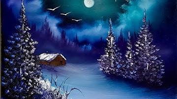 Christmas Tree Landscape Painting Tutorial - #PaintWithJosh #HowToPaint #BobRoss #LandscapePainting 