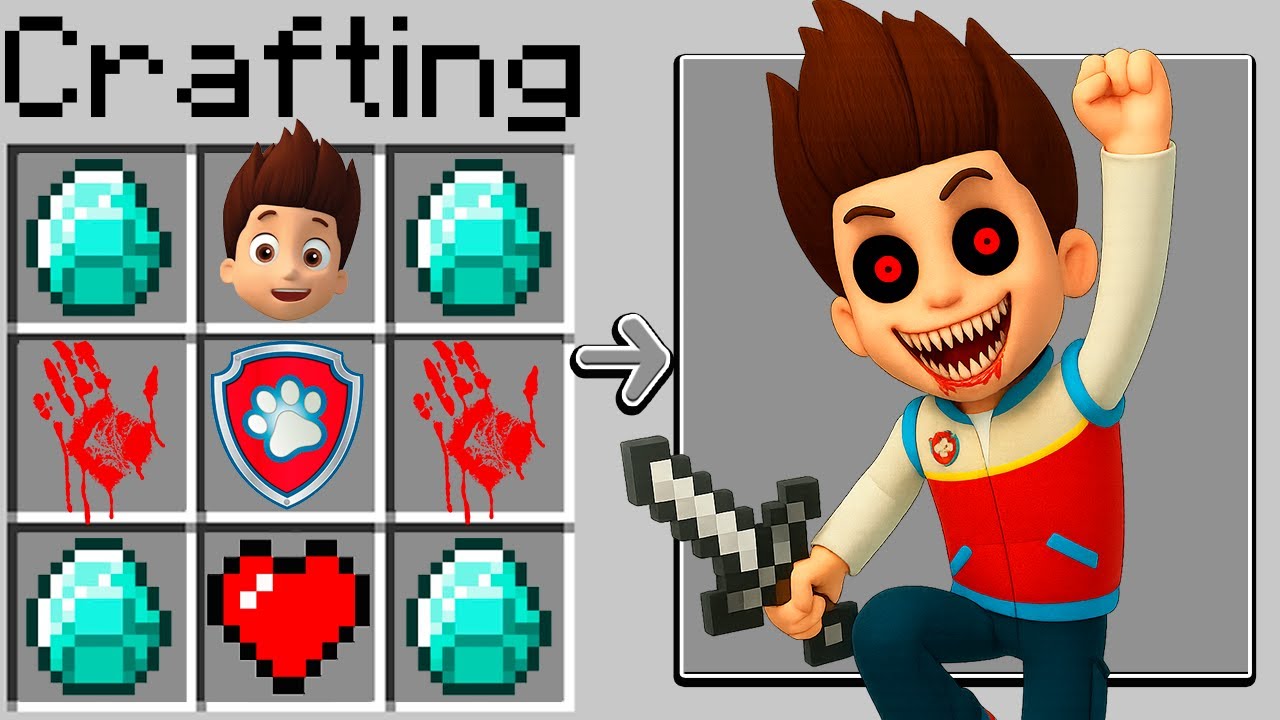 😱 ¿Cómo CRAFTEAR al Ryder EXE de Paw Patrol en MINECRAFT? CRAFT SECRETO