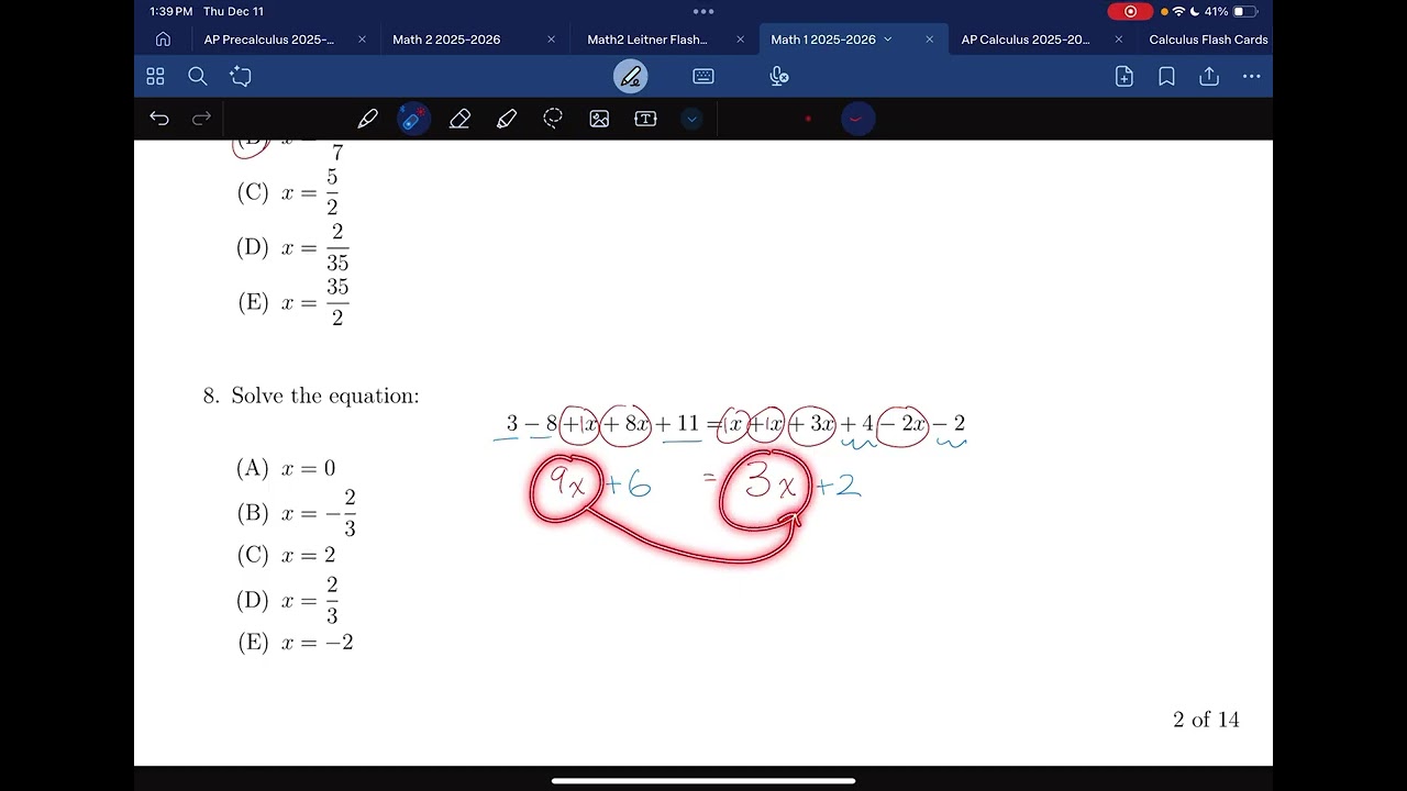 2025 Math 1 Practice Winter Final - YouTube