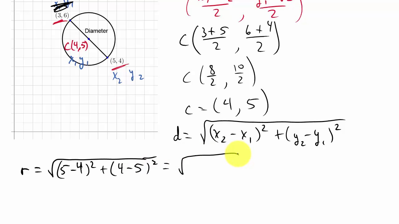 Finding the Equation of a Circle Given Its Graph YouTube