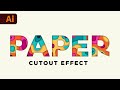 Illustrator Tutorial - How to Create Paper Cutout Text Effect (HD)