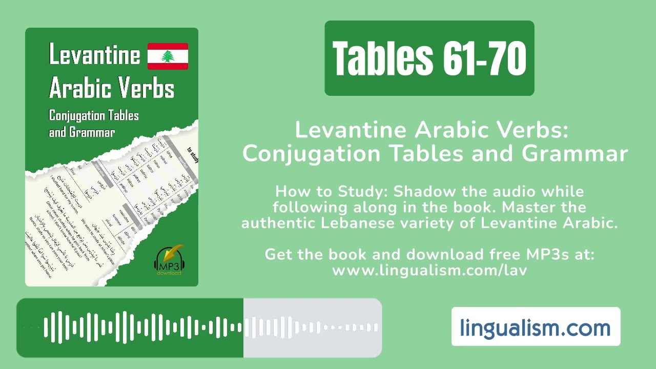 Levantine Arabic Verbs (Tables 61-70): Conjugation Tables and Grammar - Lingualism (Lebanese Arabic)