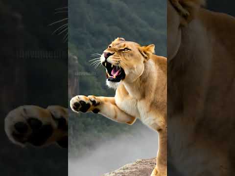 Falling Lion Cub Gets Saved by Hero! #rescue #animals #wildlife