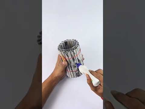 Diy Newspaper Flower Vase making ideas #shorts #viral #diy #newspapercraft #youtubeshorts