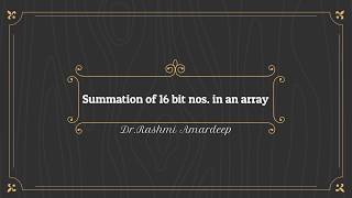 Addition of elements in an array | Part 1