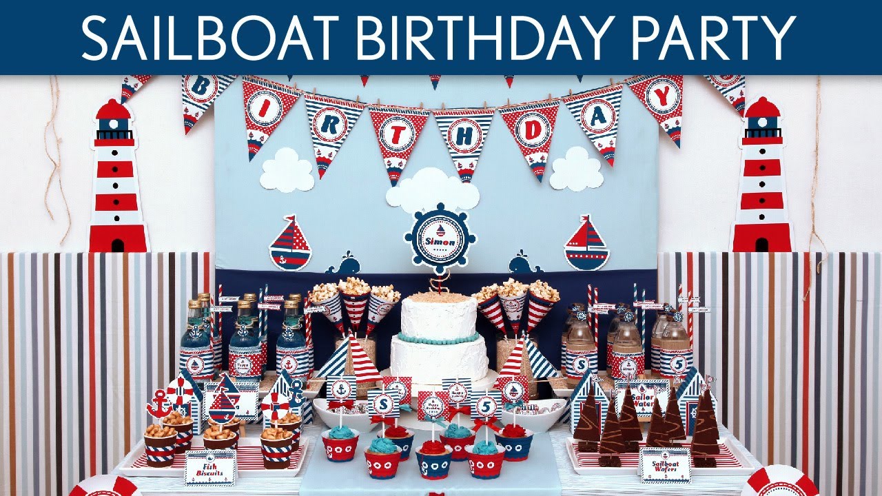 Sailboat Birthday Party Ideas // Sailboat - B104 - YouTube