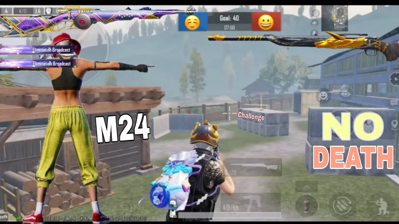 Omg!!😱 NO DEATH in TDM with ONLY M24 challenge me🔥PUBG Mobile - YouTube
