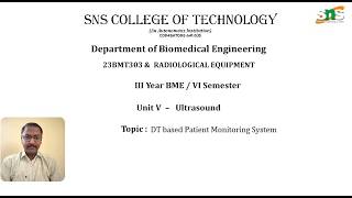 DT based Patient Monitoring System | Radiological Equipment | SNS Institutions