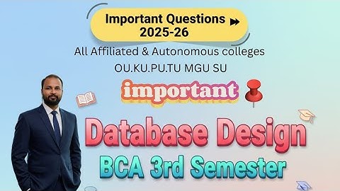 Belangrijke vragen over databaseontwerp 2025-26 BCA III Semester 3e Semester Damsure Gunshot OU PU