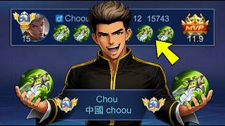 GLOBAL 1 CHOU BUILDS 6 BLADE OF DESPAIR IN IMMORTAL!!! (unli one shot) - Mobile Legends