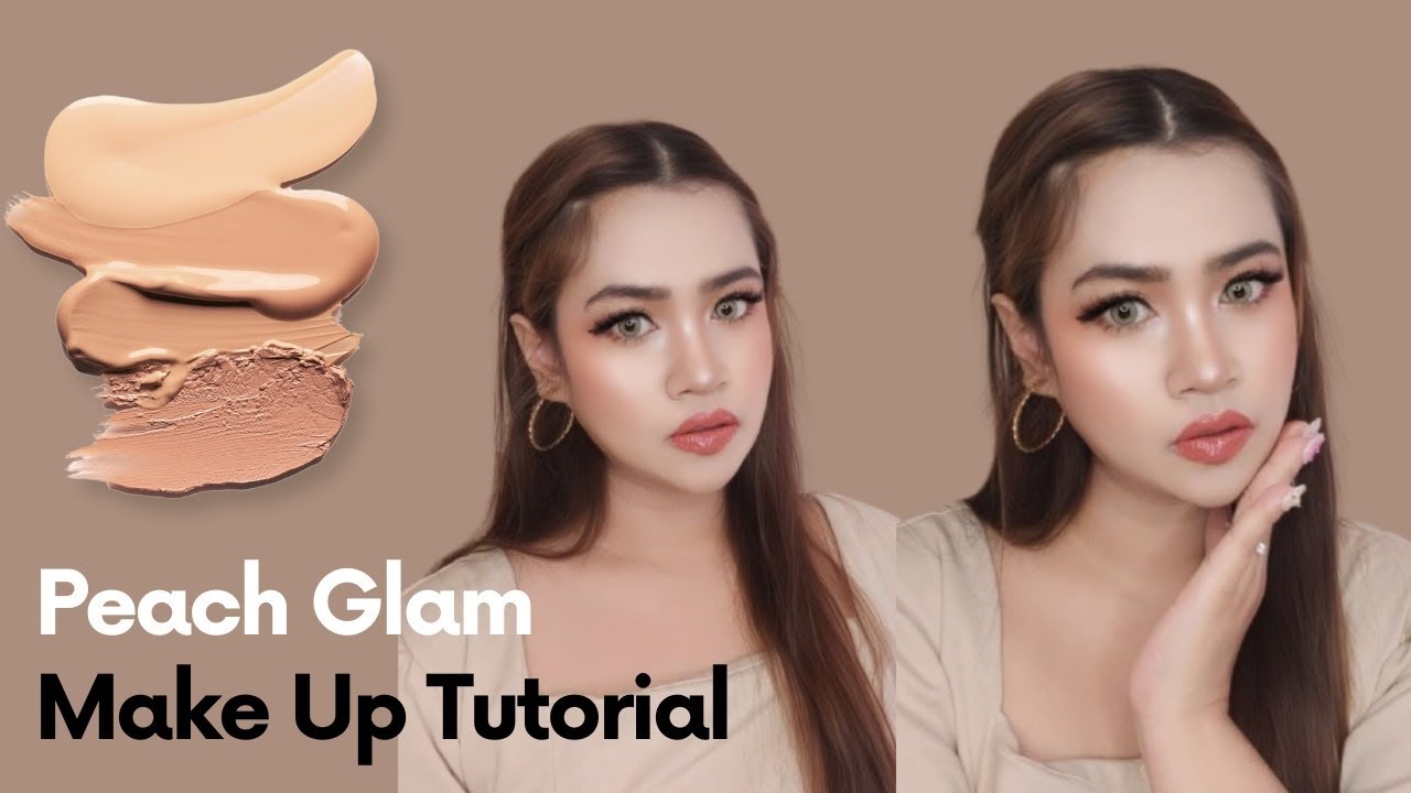 Peach glam makeup look tutorial ✨🏵️