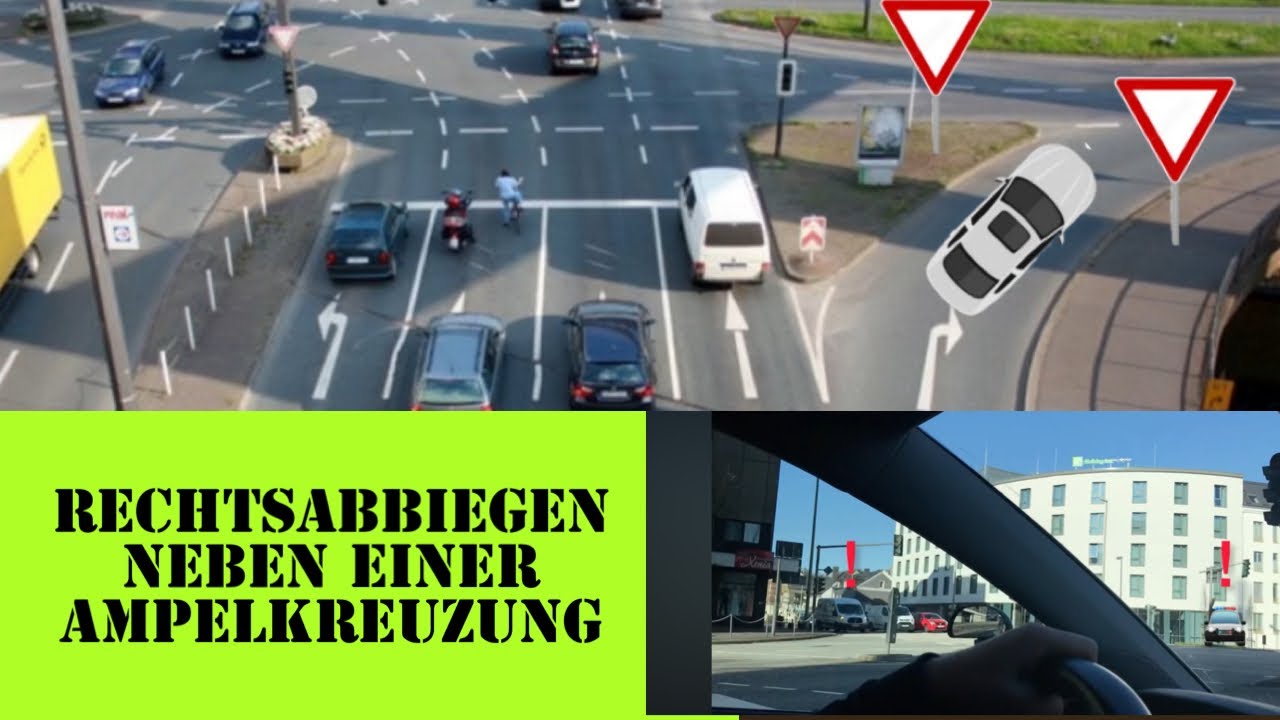 Worauf Müssen Sie Hier Beim Rechtsabbiegen Achten Rechtsabbiegen neben einer Ampelkreuzung/richtiges Verhalten bei