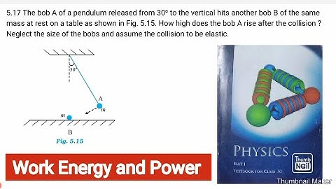 The bob A of a pendulum released from 30⁰  to the vertical hits another bob B of the same mass at re