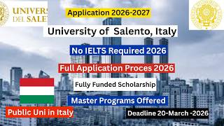 University of Salento, Italy Application Process 2026–27 | No IELTS | Master Programs | Fully Funded screenshot 4