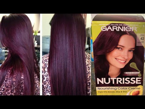 Dyeing My Hair Black Cherry 🍒 !| Garnier Black Cherry | Deep Burgundy -  Youtube