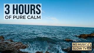 Peaceful Ocean Waves & Clear Blue Sky | 3 Hour Slow TV — Relaxing Sea Sounds for Sleep & Calm screenshot 5
