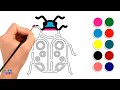 How to Draw a Beautiful Ladybug | Step by Step Drawing &amp; Coloring Ladybug | Kids Educational Videos