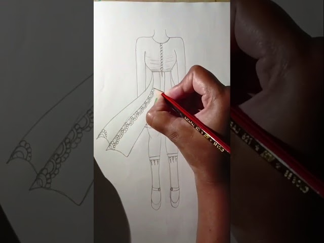 How do you draw a model step by step ll Model Dress Drawing Easy