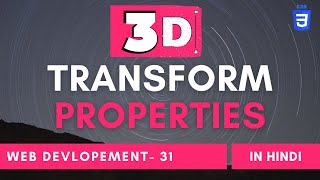 CSS 3D Transform Property | Practically | Live Session 31 | Hindi | Jahid Momin | India