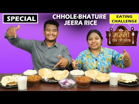 CHHOLE BHATURE WITH JEERA RICE EATING CHALLENGE | FOOD EATING CHALLENGE | FOOD EATING COMPETITION