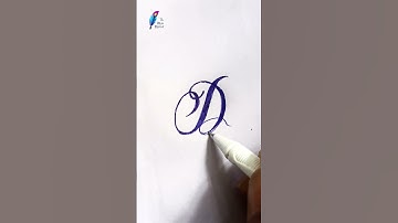How to write 🖊 the letter D uppercase. Calligraphy with Pen. #calligraphy #handwriting #art