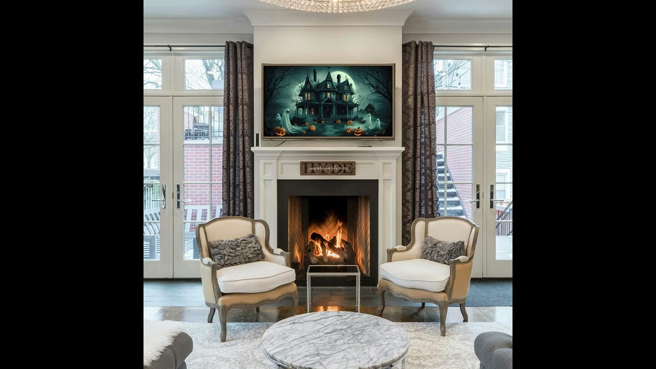 DIGITAL DOWNLOAD FILE | Halloween Spooky Haunted House Wall Tv Art for Samsung Frame TV