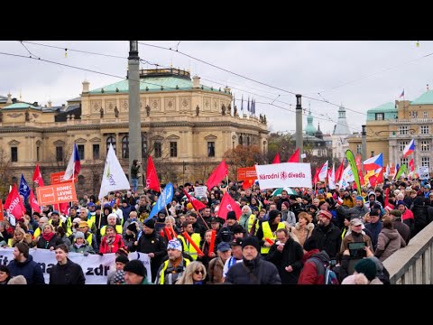 Крупнейшая забастовка профсоюзов прошла в Чехии