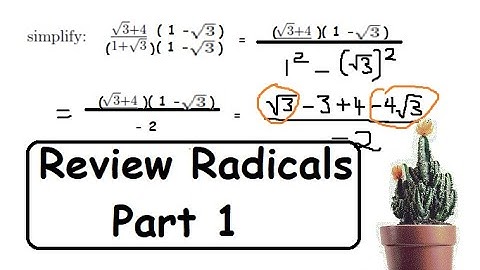 Review Radicals: Part 1 of 2 (Chapter 6 Test Review, Algebra 2)